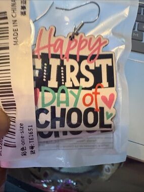 Happy First Day of School Earrings - Multicolor